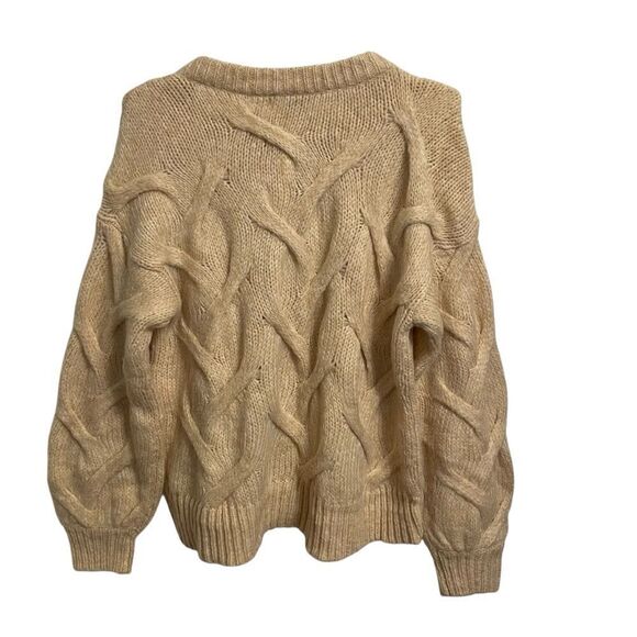 Madewell Heather Powder Cable Ashmont Cardigan Wool Blend Sweater Size Small NWT - Picture 5 of 10